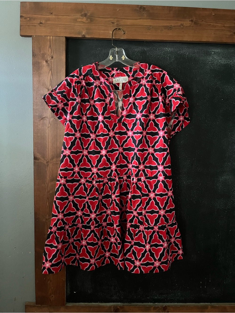 SALONI Ashley B Geometric Mini Dress size 12 euc